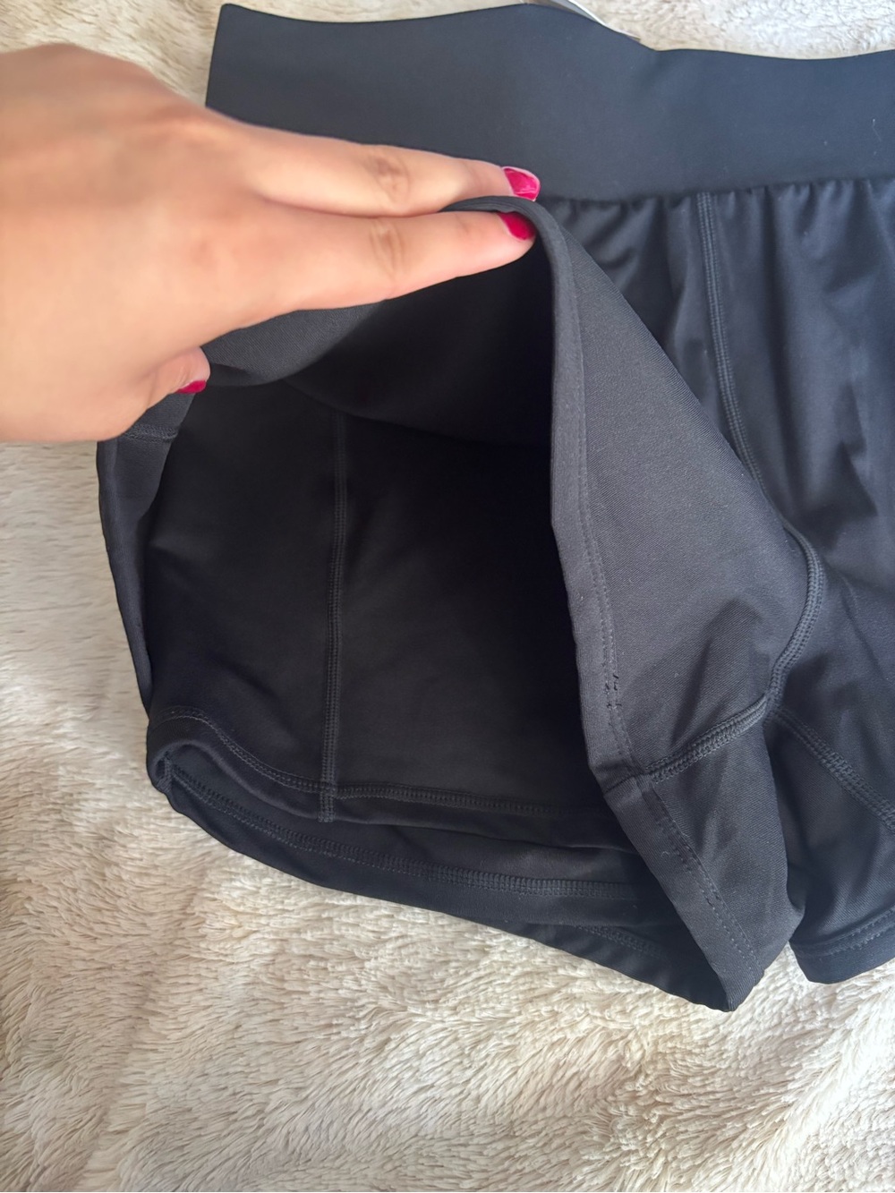 Fabletics Black High-Rise Athletic Shorts with Wide Waistband - Picture 6 of 8